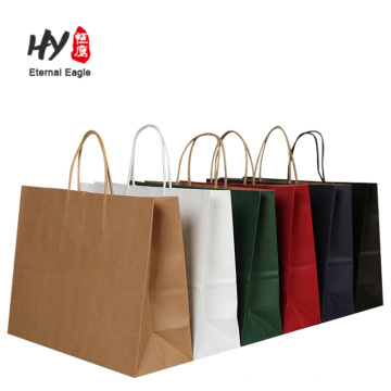 Large capacity kraft paper shopping bag